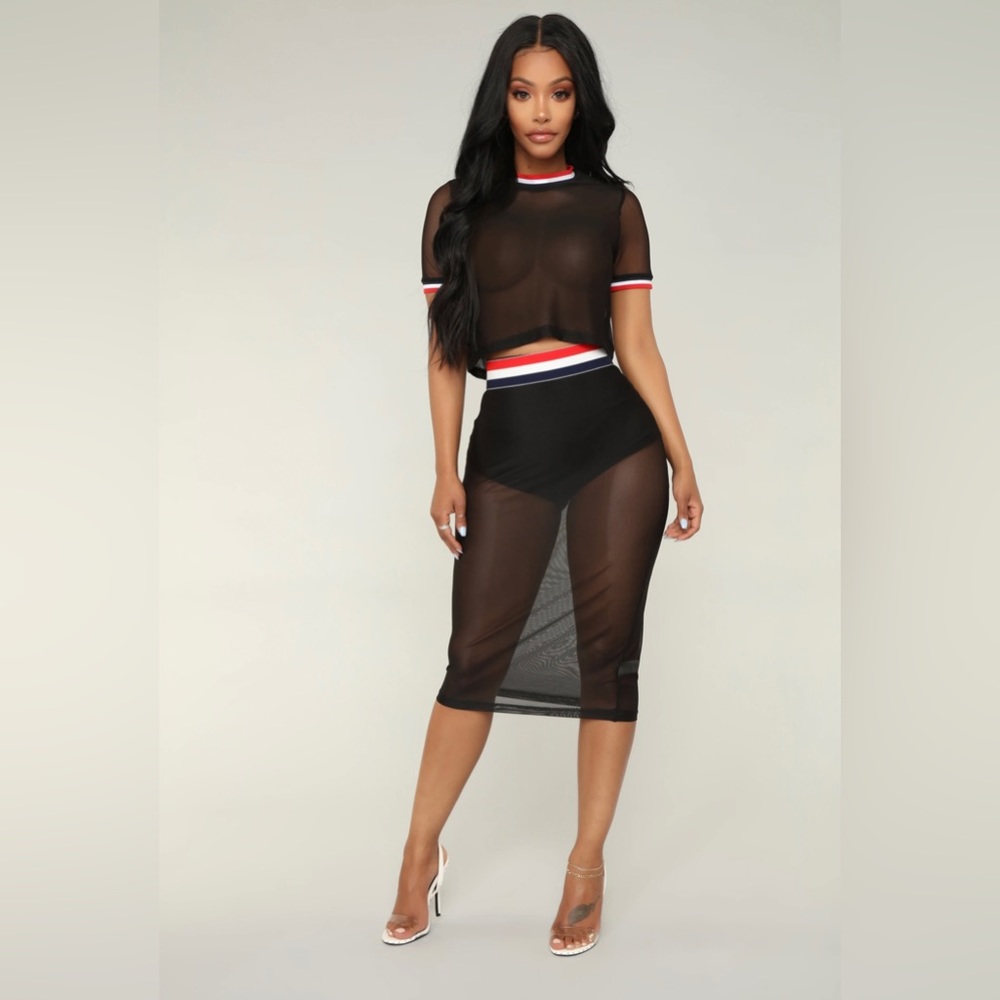 Black Sheer Fashion Nova Two Piece Set